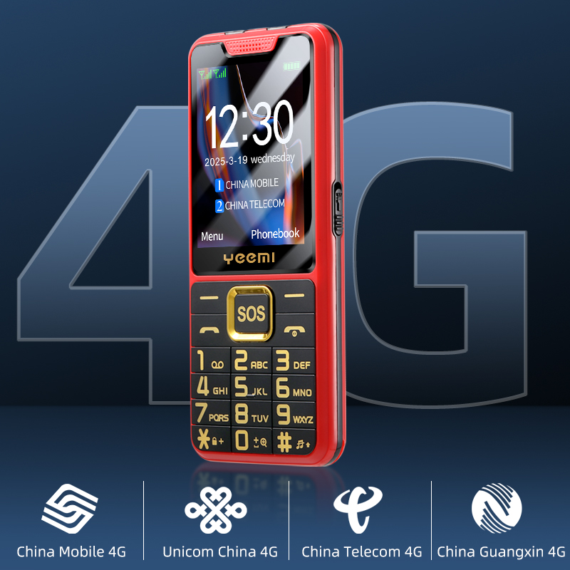 Unlocked Yeemi 3G 4G LTE Dual SIM Cards Cell Phone Type-C 2500mAh LED Light SOS Super Fashion Large Push Button Phone For Elderly