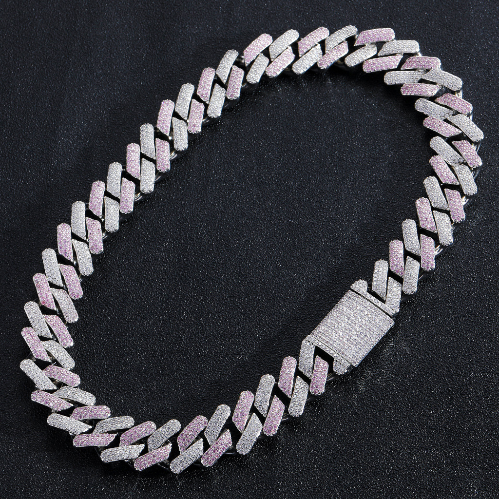 20MM VVS box buckle Miami Heavy Industry bar Cuba chain GRA certificate full zircon hip-hop men's necklace bracelet Free shipping.