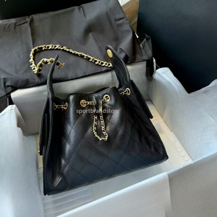 7A Designer Bag Luxury 25c hobo bag 25Bag Handbag Caviar suede Leather Shoulder Bag Super Quality Chain Bucket Bag Purse with side pockets Drawstring bucket bag women