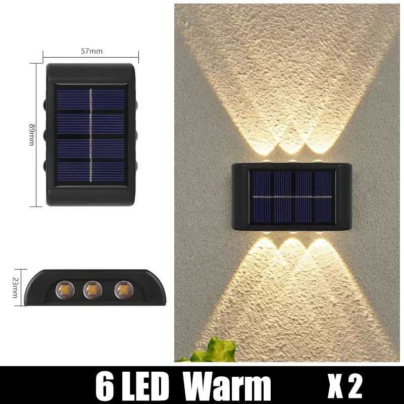 1-2pc 6/10 LED Solar Outdoor Wall Decorative Landscape Lighting Light Fixtures Suitable For Courtyard Villa Fence Terrace GardenM251127