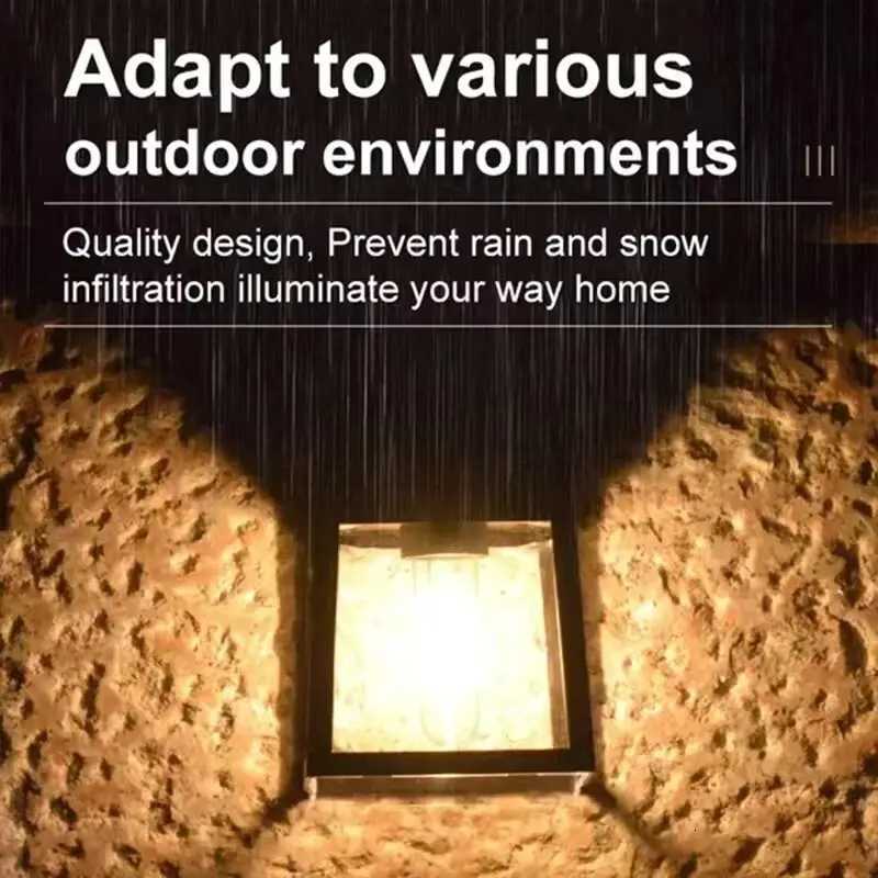 Powerful Solar Wall Light Outdoor Waterproof LED Lamp House Garden Fence Decoration Light Sensor Solar Energy Wall Lantern LEDM251127