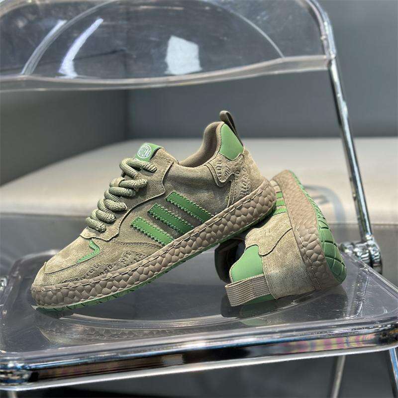 Autumn 2024 New Style Suede Genuine Leather Casual Versatile Trendy Soft Sole Three-Stripe Sneakers Men's Driving Shoes dh1102981777
