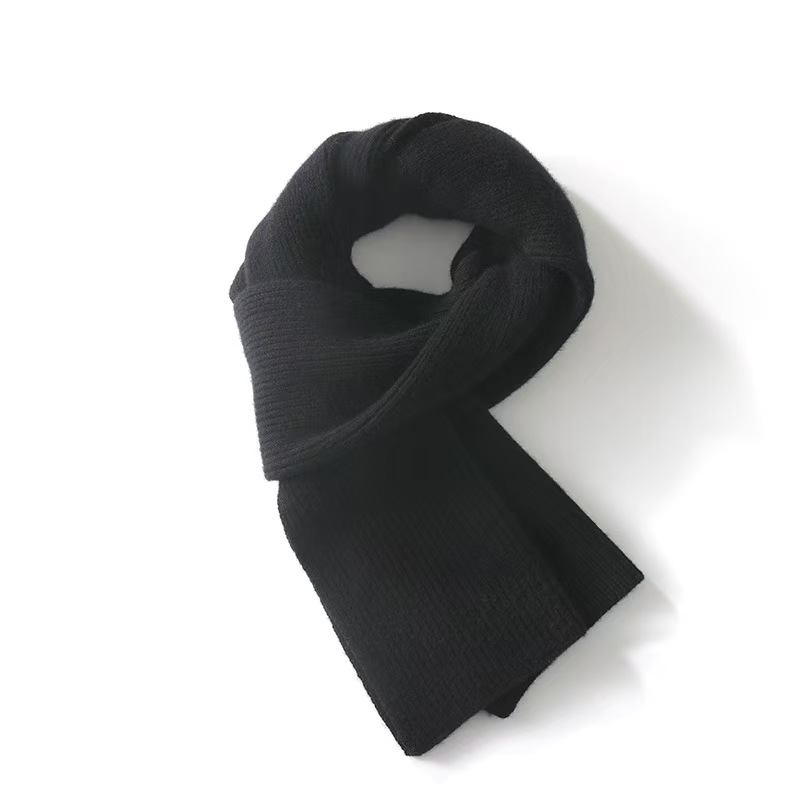 K544 Manufacturers wholesale 2025 new 100% wool soft pure color versatile knitted warm cashmere wool scarf for women