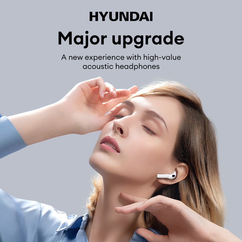 HYUNDAI HY-T02 Pro HD Call Earphones 24h Long Battery Life In-Ear Wireless Bluetooth 5.4 Headphones IPX5 Waterproof