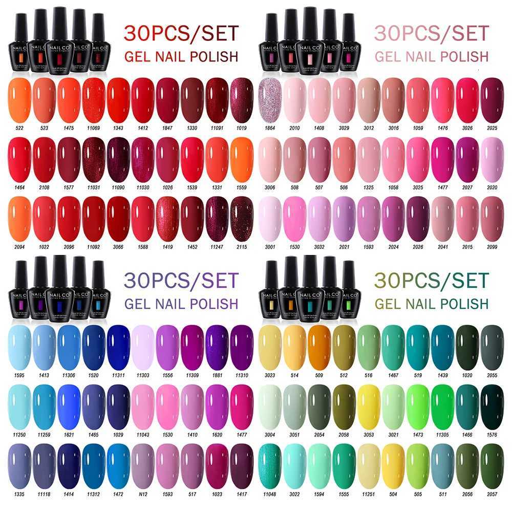 NAILCO 30pcs/Set Summer Color Glitter Nail Gel Polish Gel Nail Polish 15ml Nail Art Lacquer LED Gellak Soak Off UV Gel VarnishesT251127