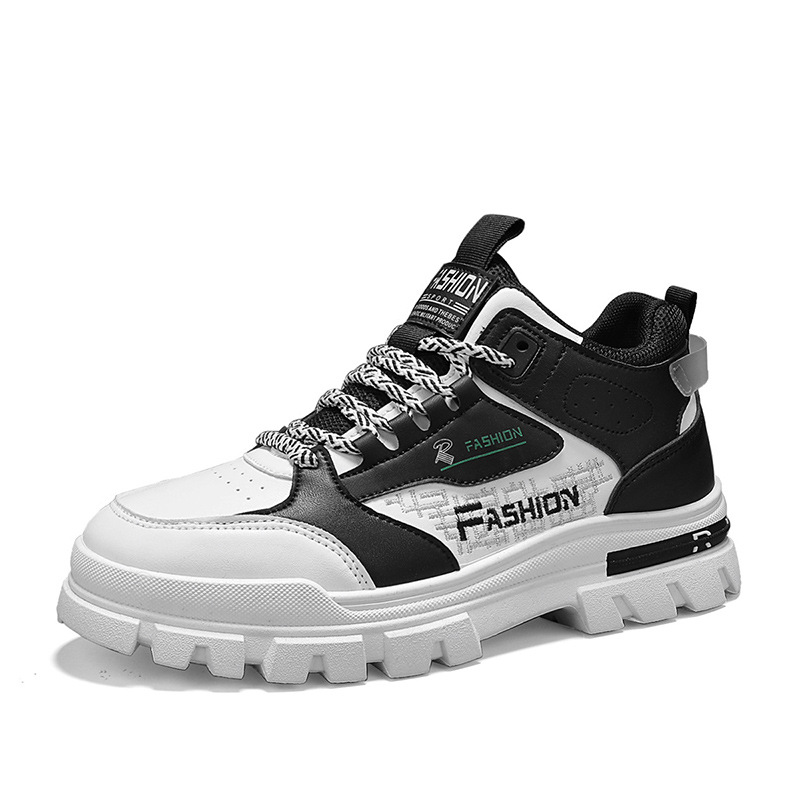 New Designers Men's Martin shoes Breathable Non-Slip Wearable Casual Shoes Fashionable thick soled leather stitching British style men's sho