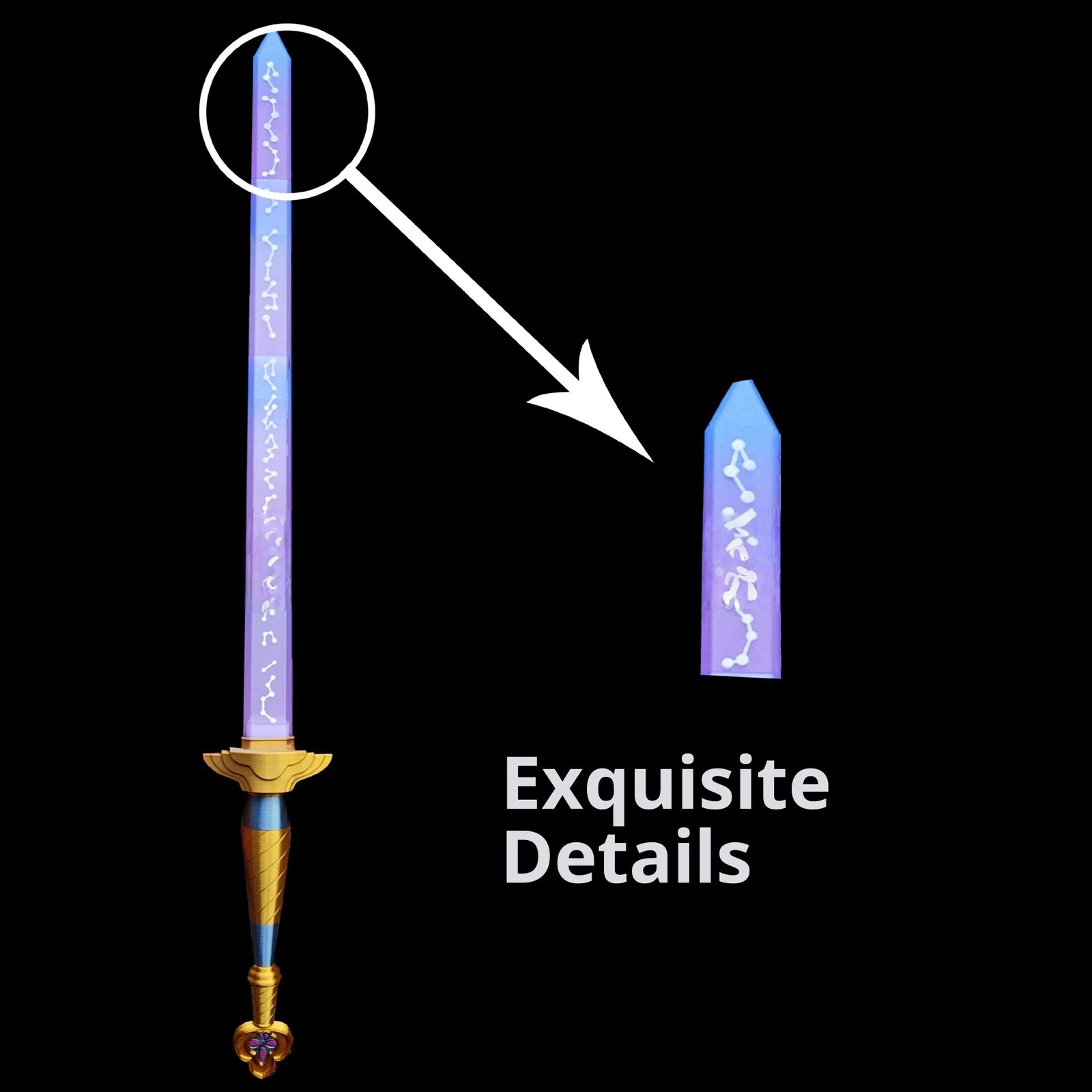 Kpop Rumi Telescopic Sword With Symbol Rune Hunters Sword Cosplay Prop Special Props Role-Playing In The Witch Hunting Groups251126