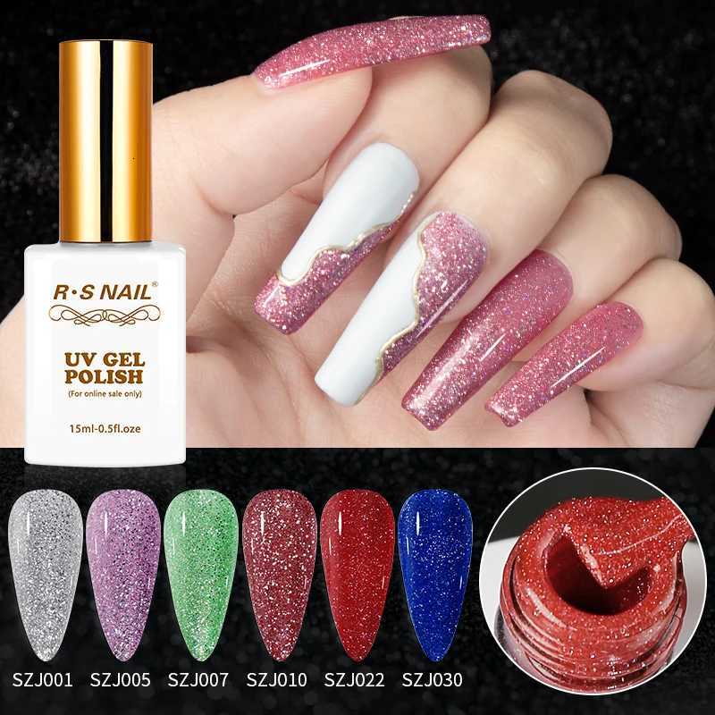 15ml Super Reflective Flash Disco Nail Gel Polish Relective Glitter Semi Permanent Nail Art Varnish For ManicuresT251127