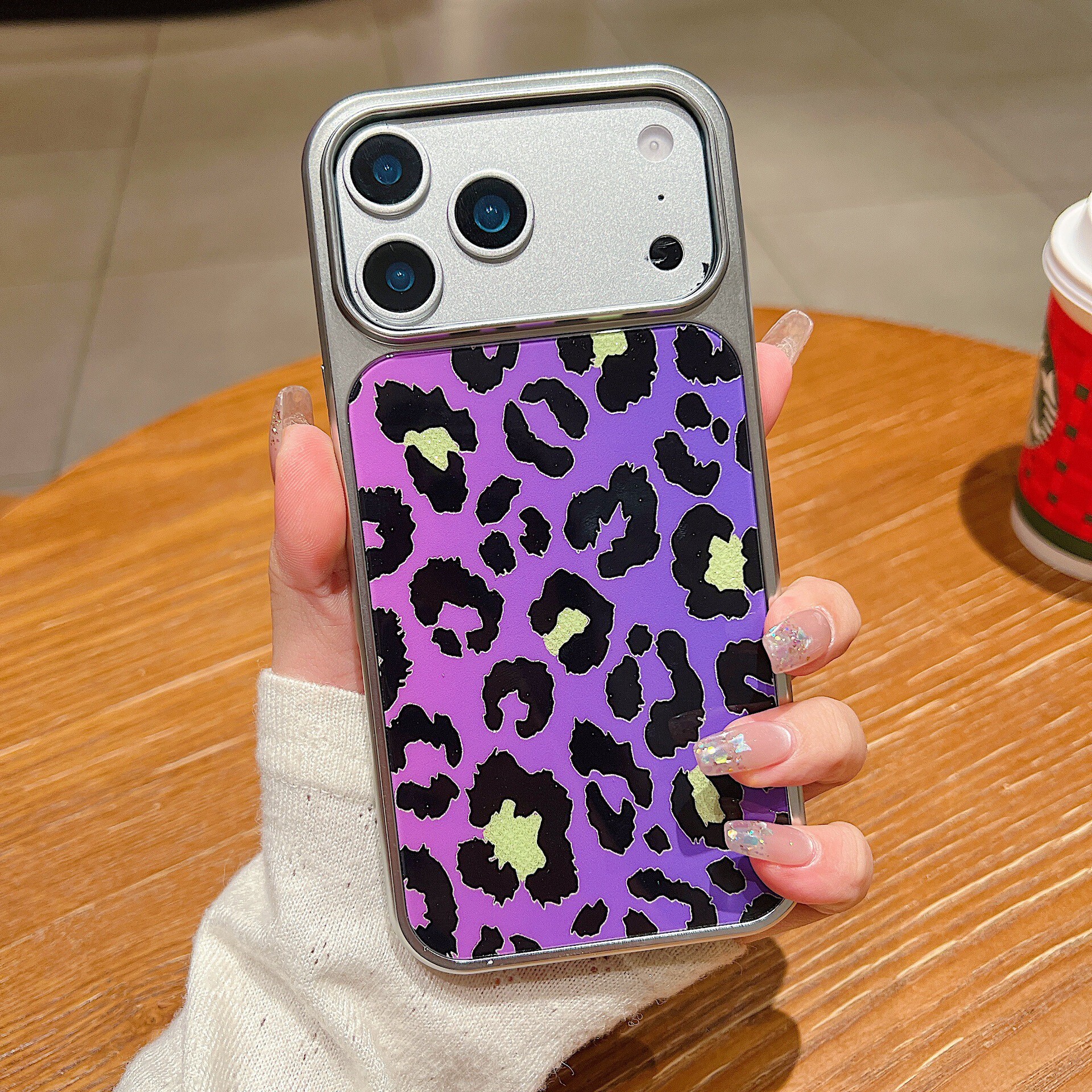Leopard Phone Case iPhone 17 Pro Max Compatible with Apple 16/15 Pro Electroplated Edge Style