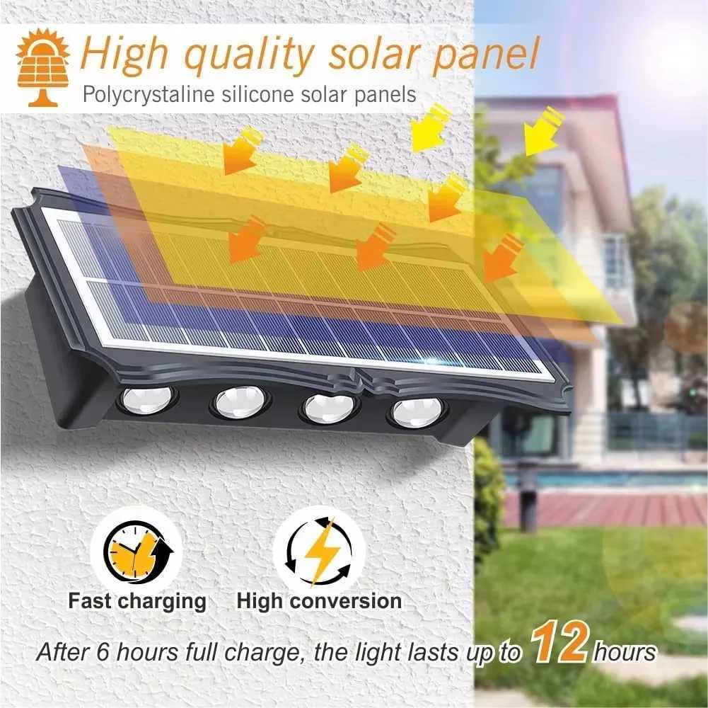 Solar Wall Lamp Outdoor Solar LED Light Waterproof Up And Down Luminous Lighting Balcony Yard Garden Decoration LightsM251127