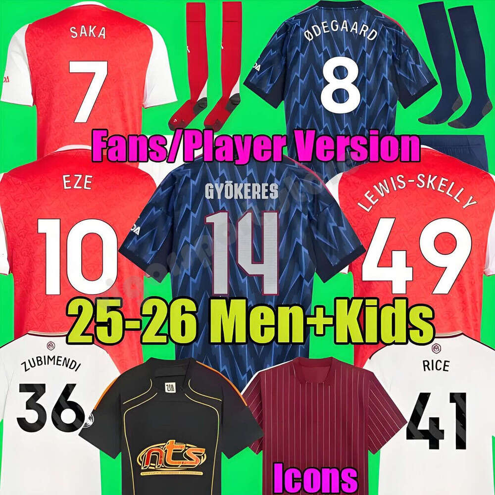 25 26 SAKA ZUBIMENDI GYOKERES EZE soccer jerseys HINCAPIE DOWMAN ODEGAARD HAVERTZ LEWIS-SKELLY GABRIEL 2025 fooball shir Men Kids ses RICE KELLY ArSeN op