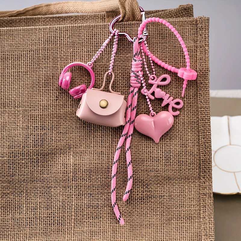 Maillard Braid Rope Pendant Exquisite Cute Leather Pendant Charm With Mini Bow Bag Women Luxury Bag Key Chain Mobile Phone DecorT251127