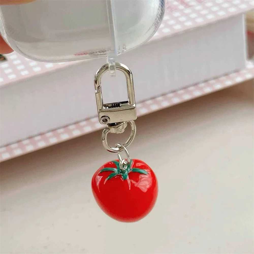 5pcs Simulation Tomato Strawberry Keychain Fashion Key Chain Bag Charm Bags Ornament Car Phone Decoration for Women Girls GiftsT251127