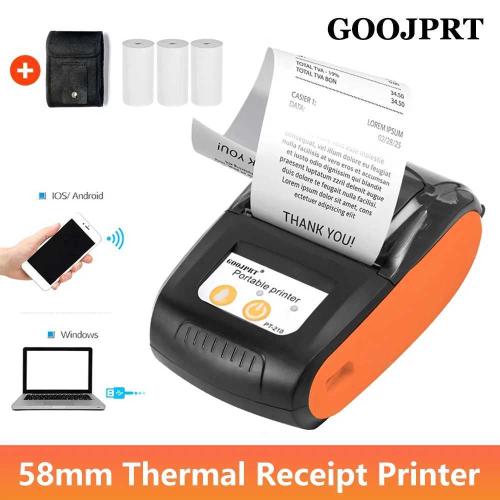 GOOJPRT 58mm Mini Portable Thermal Printer Ticket Bill Receipt POS Printer For Business For iOS/Android Mobile Phone H251127