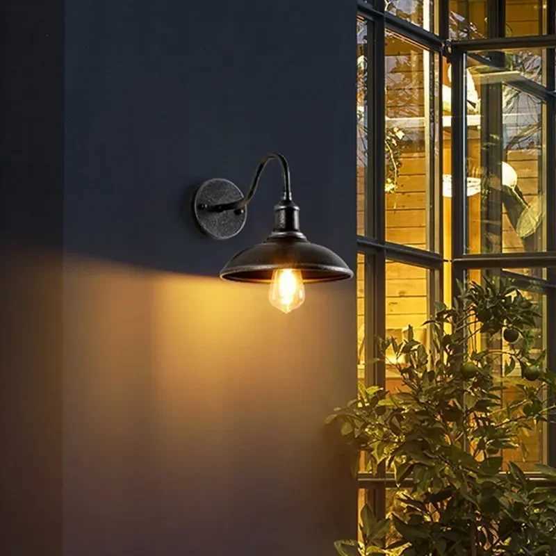 Retro Waterproof LED Wall Lamp Outdoor Courtyard Villa Garden Balcony Corridor Entrance Door E27 Decorative Lighting FixtureM251127