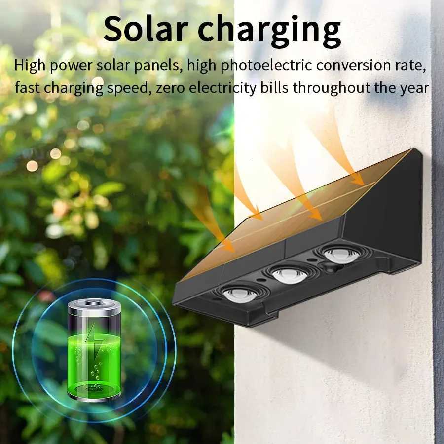 Solar Wall Light Outdoor Garden Lights Solar Powered Waterproof Solar Porch Lights Wireless Wall Mount Lights for Yard BalconyM251127