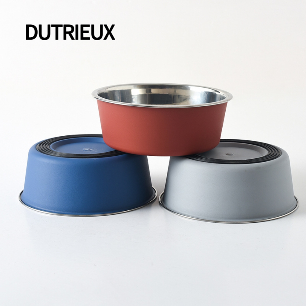 K3341 Pet treat training bowl, stainless steel slow-feeding dog bowl, educational treat-dispensing ball 2-in-1 toy