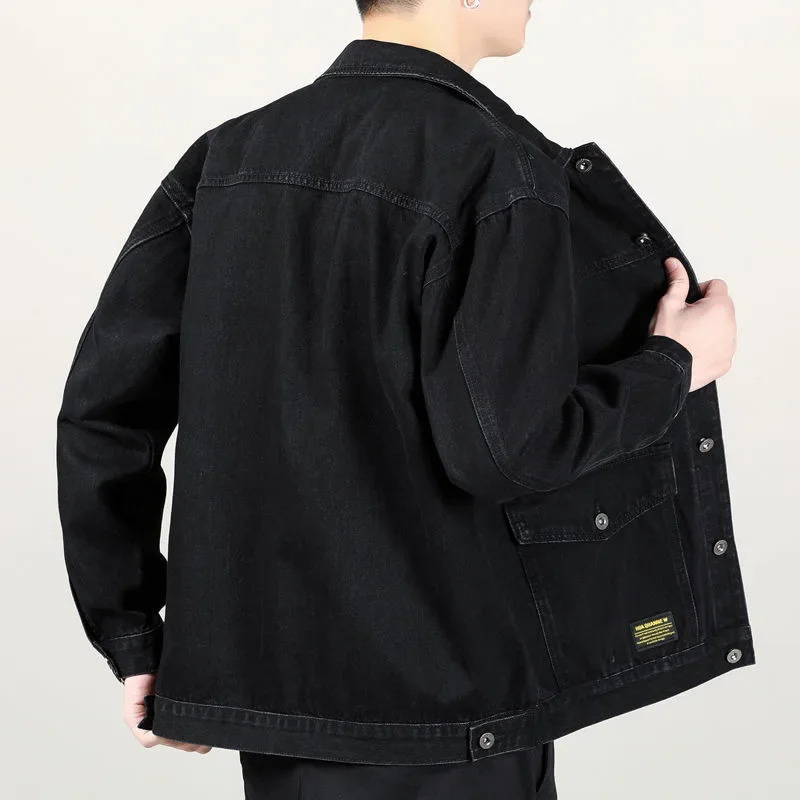 Spring Autumn Fashion Mens Casual Trendy Multi Pocket Solid Color Denim Jacket Coat Loose Amaerican Jean Jacket Male Tops 251126 - view 5
