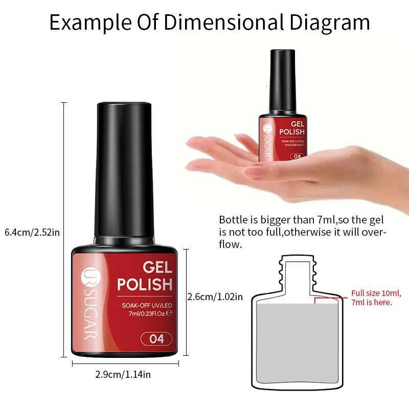 UR SUGAR 7ML Christmas Color Collection Winter Nail Gel Glitter Red Soak Off UV LED Semi Permanent Gel Varnish Wedding ManicureT251127