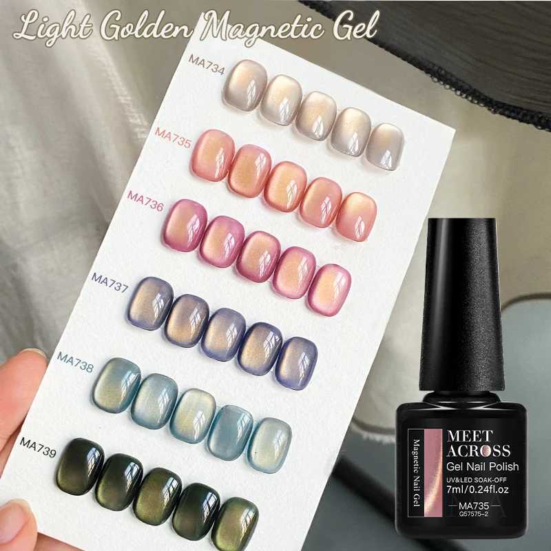 13pcs Cat Magnetic Gel Nail Polish Set Light Gold Magnetic Gel Semi Permanent UV Gel Varnish Soak Off Nail Supplies DIY ManicureT251127