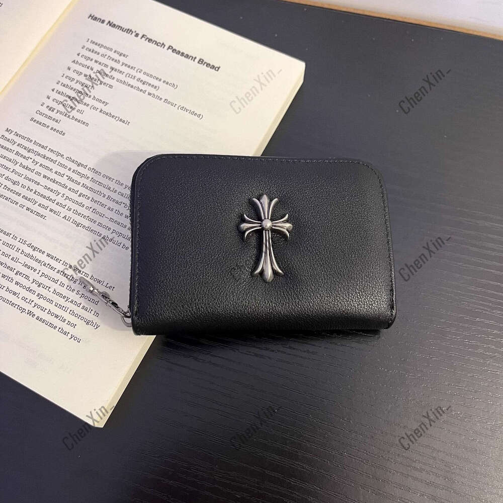 Designer wallet Charm card holder CH Chrome bag Cross-Border Hot Sale 2025 Genuine Leather ID Black Top Layer Cowhide Croc Core Card Holder Cross Coin Purse In Stock