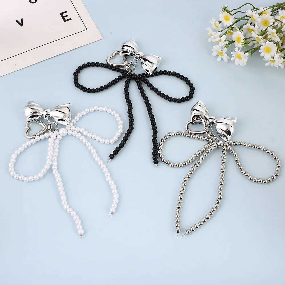 Yupsk Elegant Sweet Beads Pearl Bowknot Keychain Heart Pendant Keyring Y2K Aesthetic Key Chain Holder for Girl Bag AccessoriesT251127