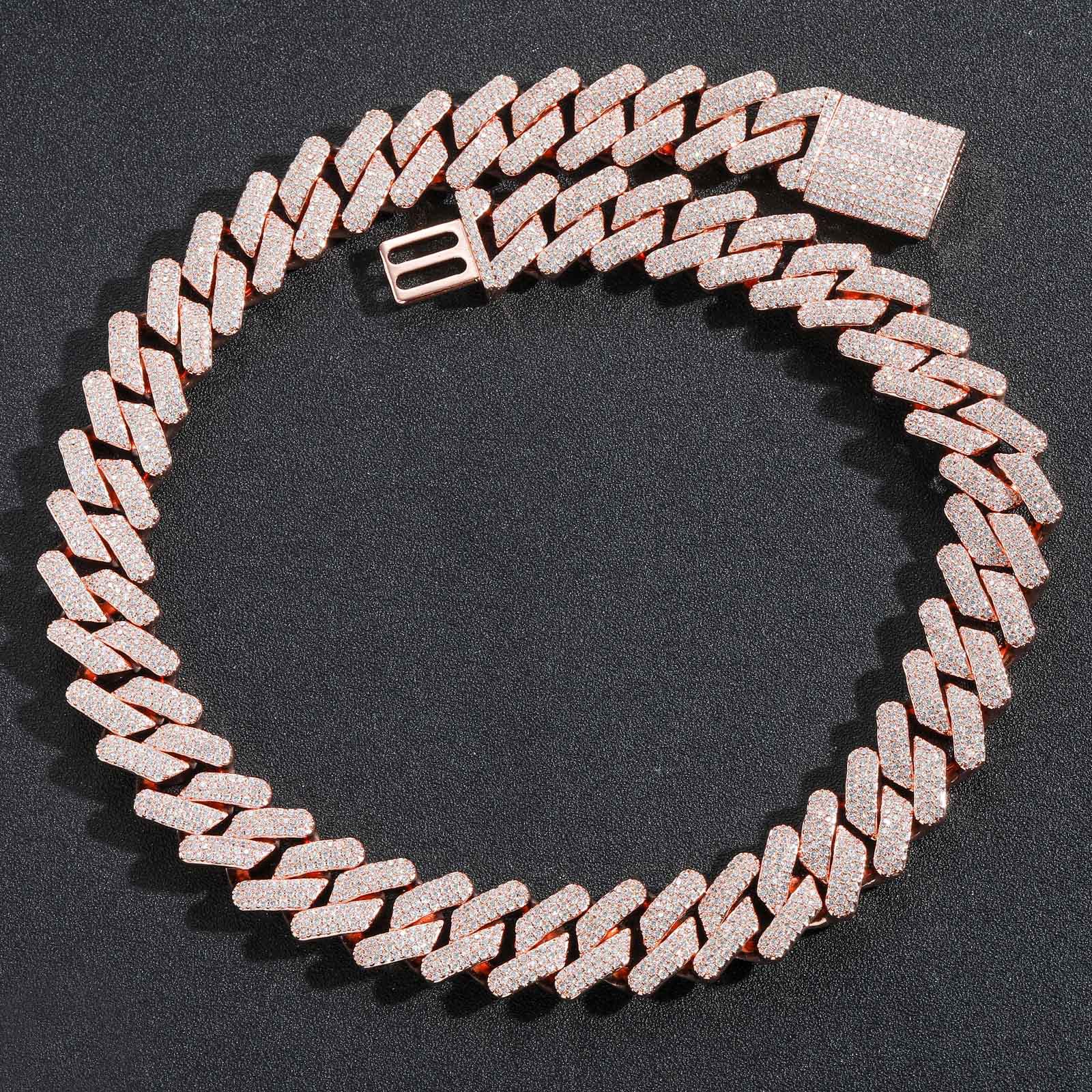 20MM VVS box buckle Miami Heavy Industry bar Cuba chain GRA certificate full zircon hip-hop men's necklace bracelet Free shipping.