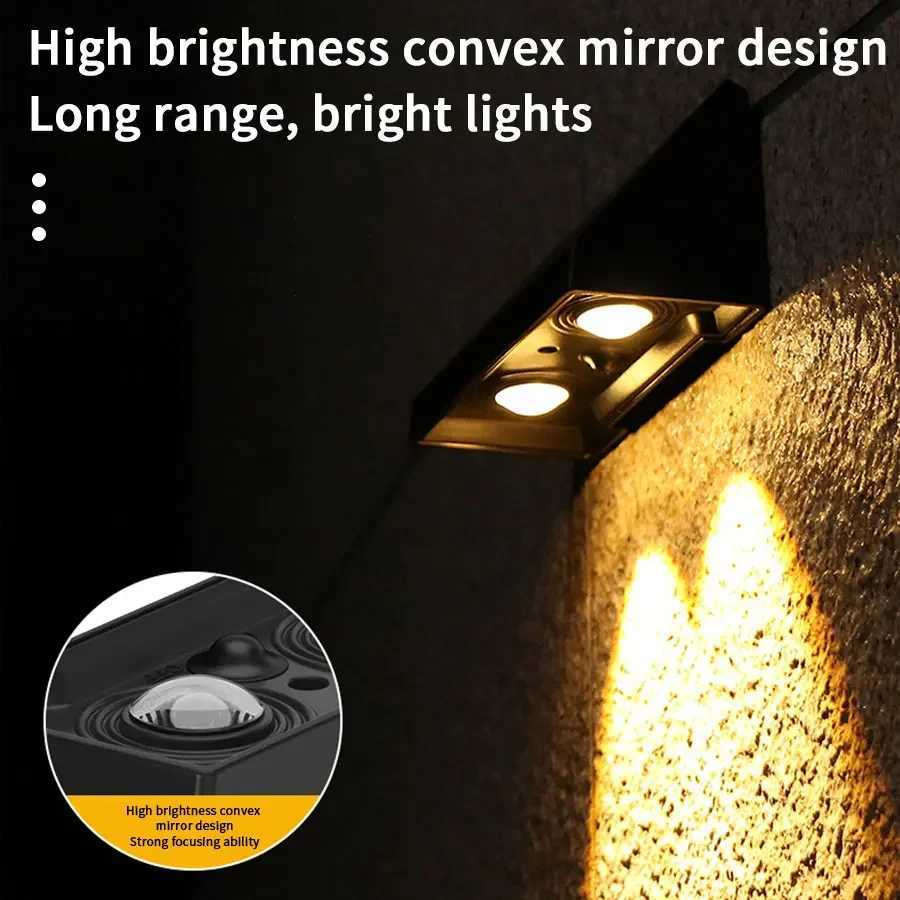 Solar Wall Light Outdoor Garden Lights Solar Powered Waterproof Solar Porch Lights Wireless Wall Mount Lights for Yard BalconyM251127