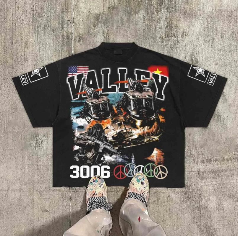 Men's T Shirts Mens Style Cotton Vintage Warzone Branch Graphic Print T-Shirt Summer Streetwear Casual
