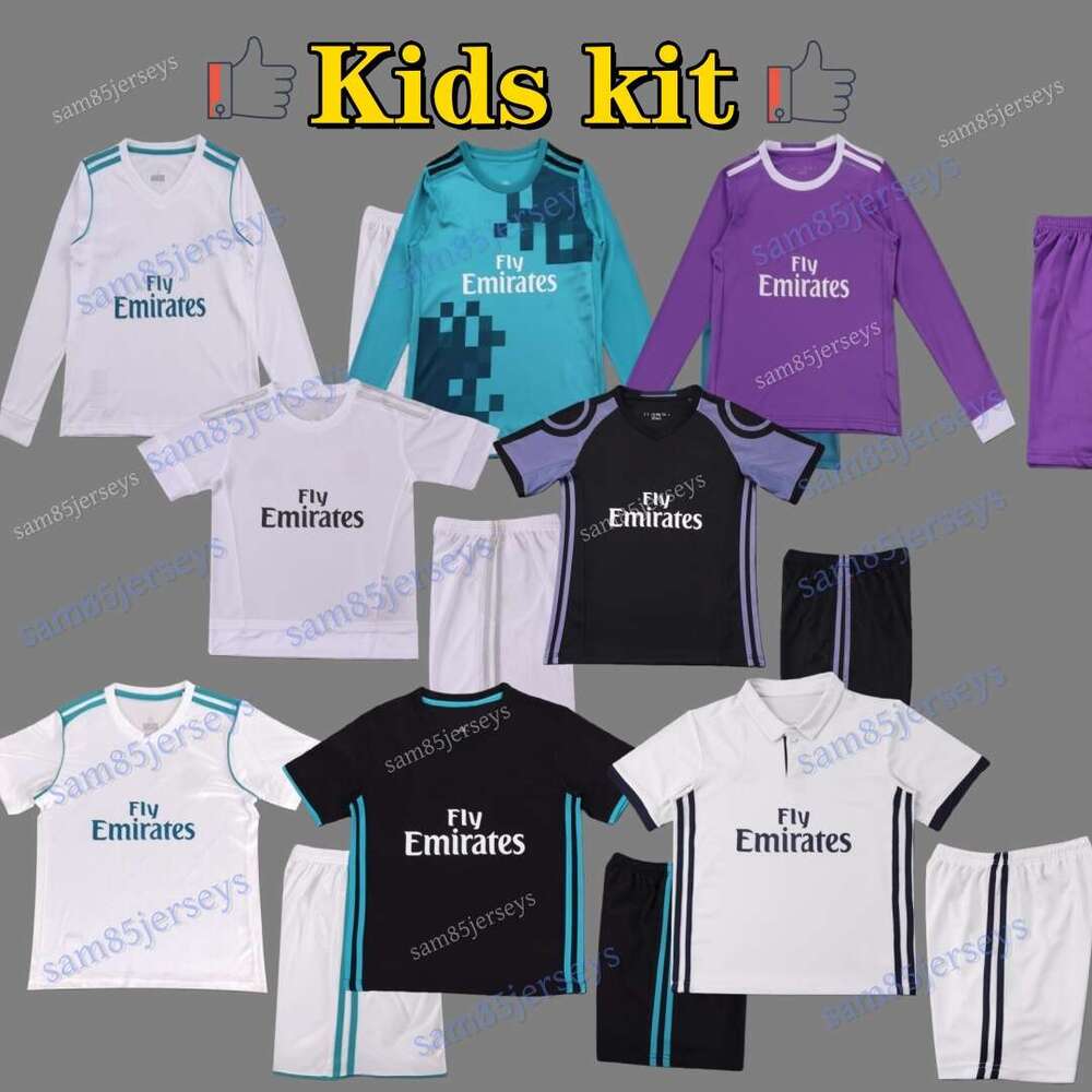 Children 2014-18 Retro Soccer jerseys kids kit 3rd black Raul Beckham CASILLAS 11 12 Goalkeeper Football shirt boy and girl Madridsjerseys Long sleeves