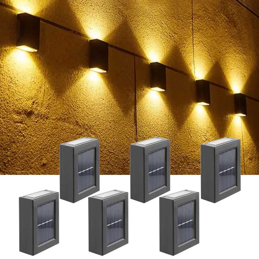 1-6PCs Solar Up and Down Spot Lights Outdoor Street Wall Light Lamp Solar Powered Sunlight Waterproof Solar Lamp Garden DecorM251127