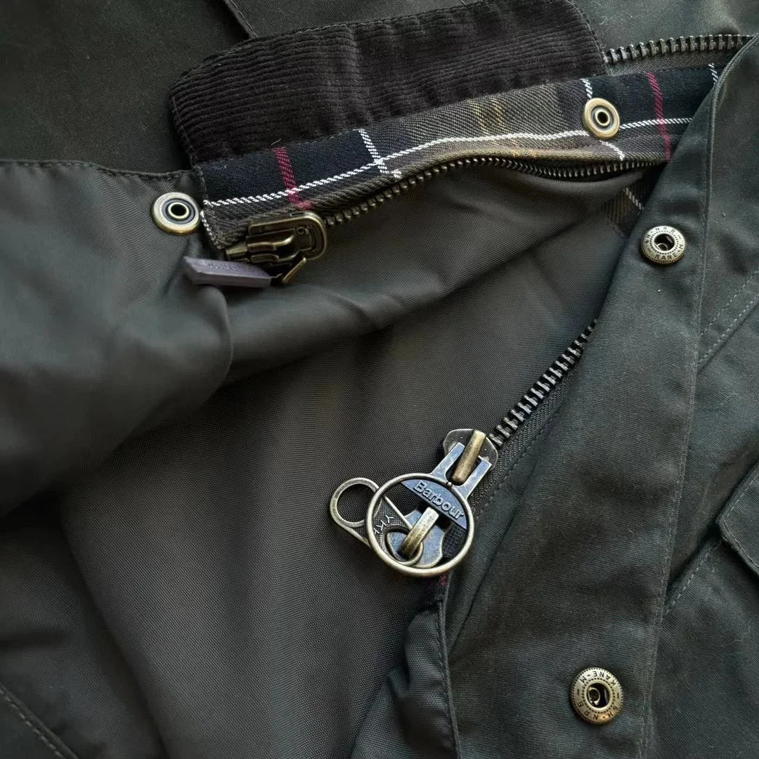 High Quality American Retro Wax Slim Fit Mid Length Lapel Trench Coat 251126