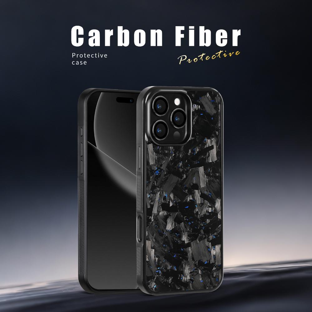 New Large Grain Carbon Fiber Mobile Phone Case Is Suitable for Apple Iphone16/1514/13/12/11 Pro Max Gold, Silver, Green