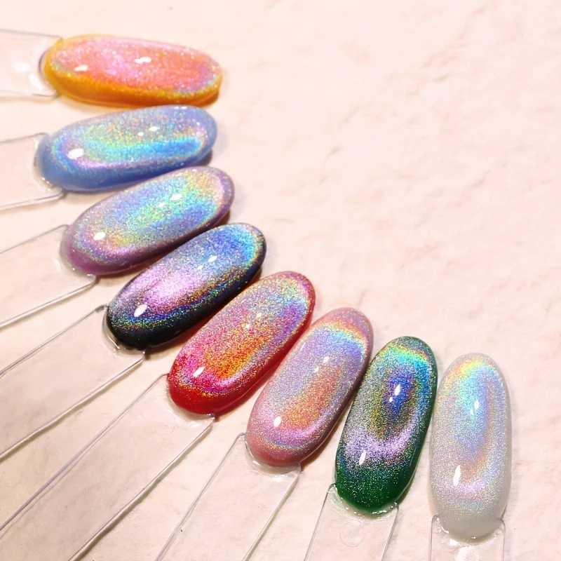 8ml Rainbow Cat Eye Magnetic Gel Nail Polish Colorful Laser Sparkling UV LED Semi Permanent Gel Can Be Use On Any Color GelT251127