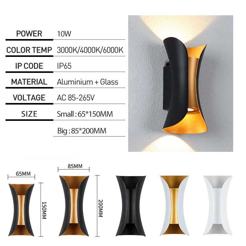 LED Wall Lamp 6W 10W Aluminum IP65 Waterproof Outdoor Wall Lights Garden Porch Modern Indoor Nordic Sconce Lamp Decor LightingM251127