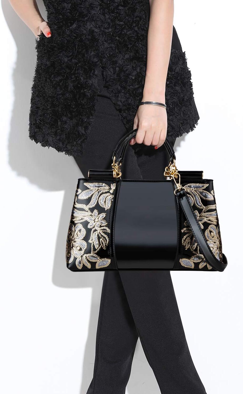 Ladies' handbag patent leather designer wallet suitable for daily use at shopping parties