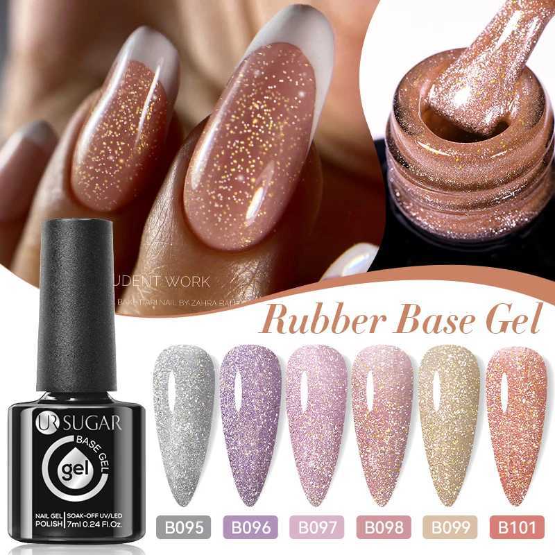 UR SUGAR 7ml Glitter Rubber Base Gel Polish Sparking Sequins Semi Permanent Soak Off UV LED Varnish DIY Nail Art Salon ManicureT251127