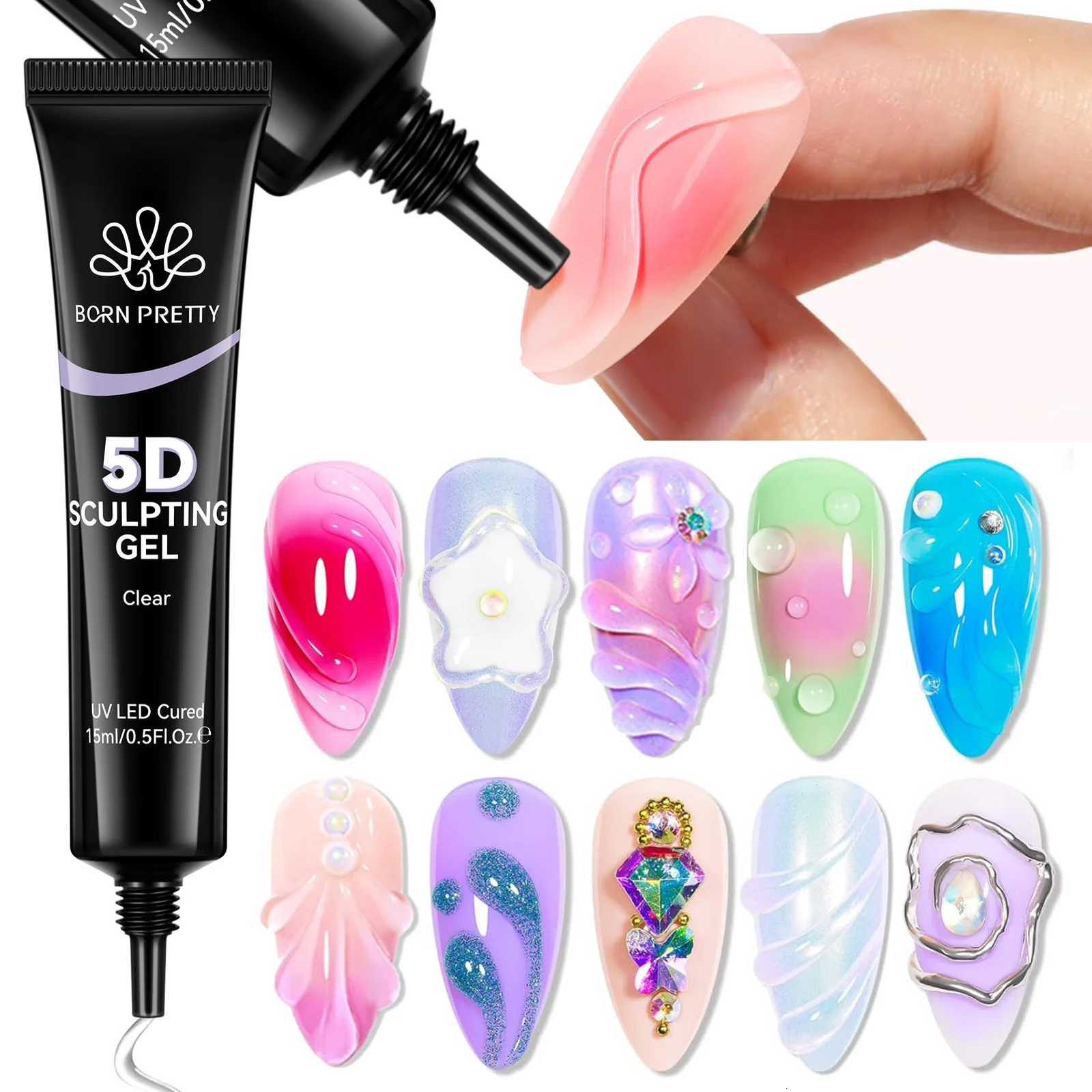 BORN PRETTY 15ml 5D Sculpting Gel Intricate Carvings Shapes Flower Fruit 3D Designs Nail Art Gel Varnish ManicureT251127