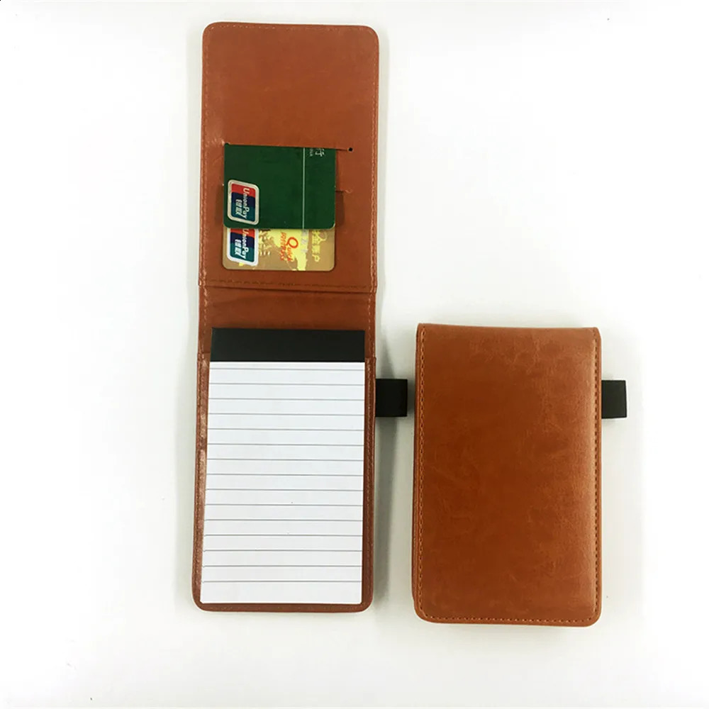 Multi functional PU leather small notebook pocket A7 Planner daily memo mini notebook pen refills business office work notebook 250422