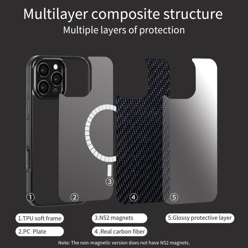 Carbon fiber twill case for iPhone16/15/14/13 pro Max
