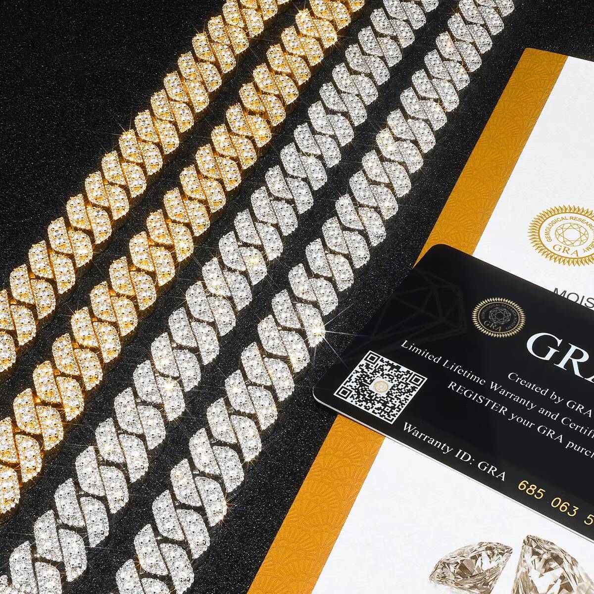 Hiphop Bust Down 925 Sterling Silver Cuban Necklace Vvs Moissanite Diamond 15mm Link Chain Iced Out Cuban Link Chain