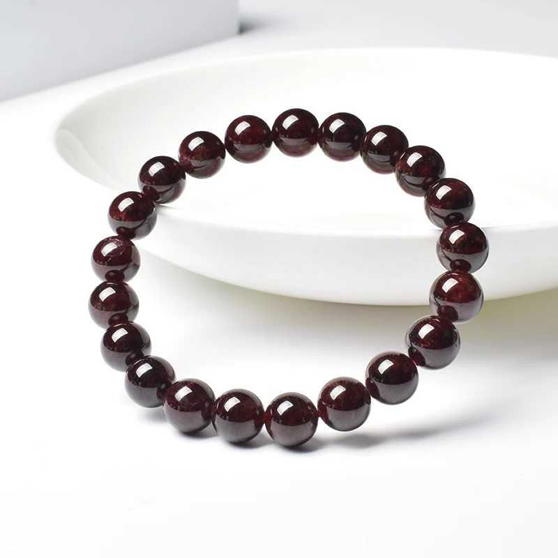 Natural Garnets Red Gemstone Round Stone Beads 6mm 8mm Rhodolite Crystal Elastic for Women Men Quality Jewelry C251105