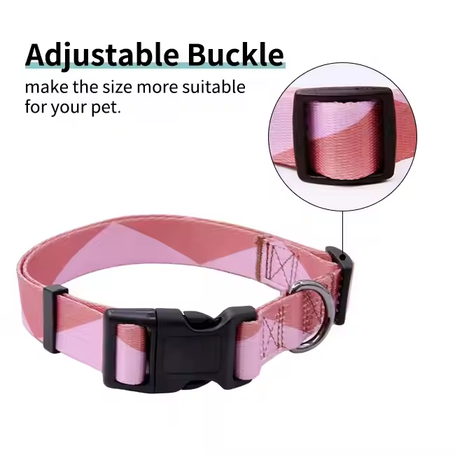 Custom Nylon/polyester Pet Collars | Durable Polyester Dog Collar with Adjustable Feature Wholesale Floral Print Pet Accessories Sustainable and Ribbo