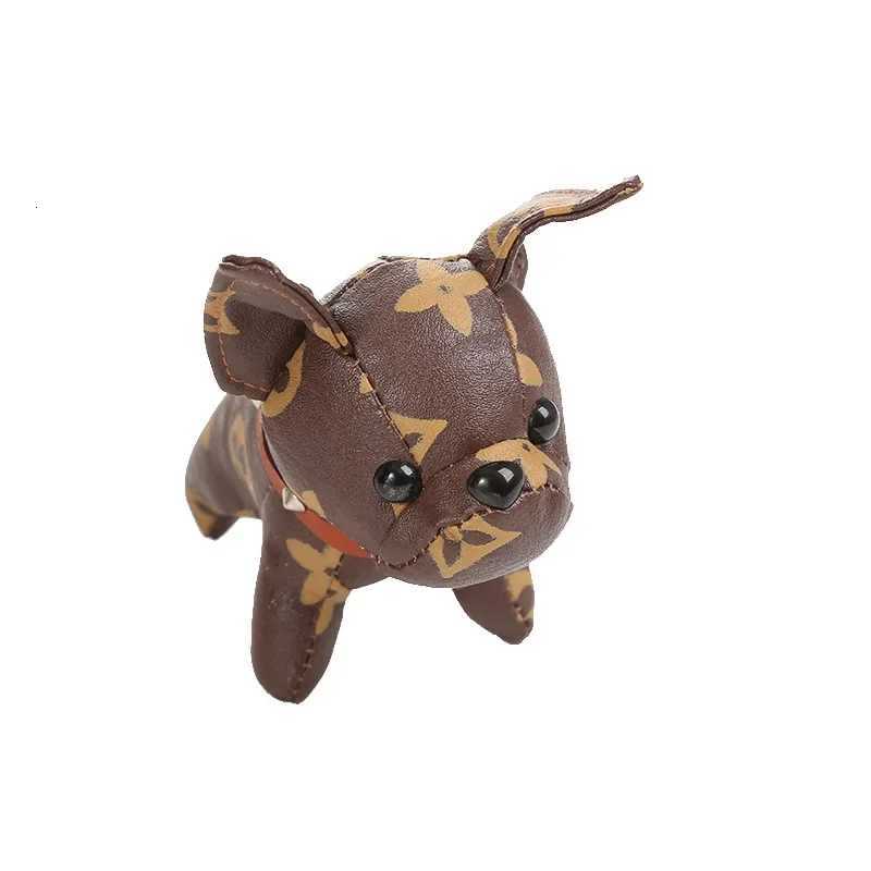 10cm Bulldog Keychain Pu Leather Animal Dog Keyring Holder Bag Charm Trinket Chaveiros Bulldog Bag AccessoriesT251127