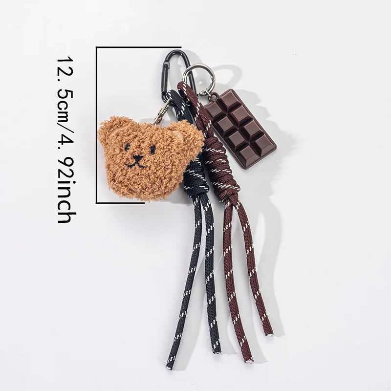 Y2K Braided Rope Bag Pendant High-grade Cute Plush Bear Keychain Pendant Fashion Bag Accessories for Women GirlT251127