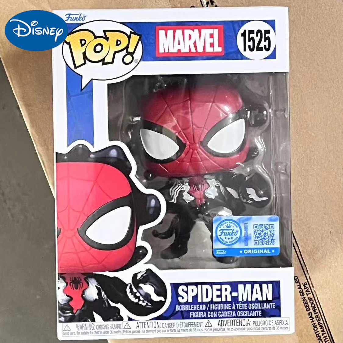 Disney Marvel Anime Figure Spider-Man And Symbiote Venom 1525 Funko Pop Collectible Limited Edition Vinyl Figure Decoration Toy Gift H251127