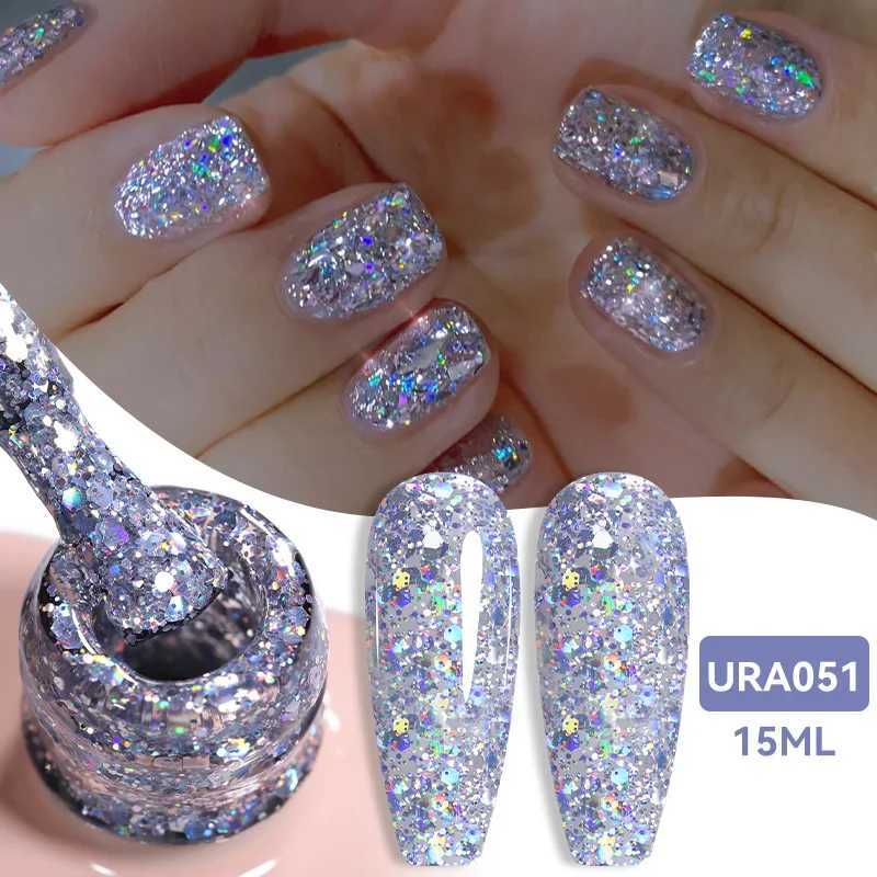 UR SUGAR 15ml Sparkling Glitter Series Gel Nail Polish Shiny Sliver Semi Permanent Soak Off UV Gel Nail Art Varnish ManicureT251127