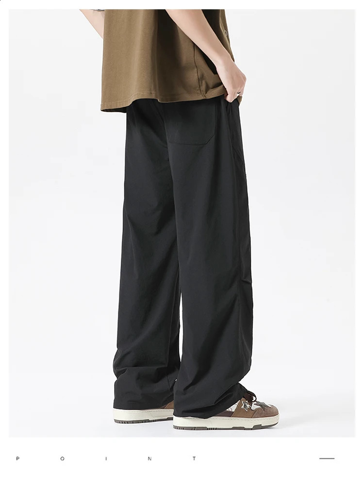 Summer mens casual pants loose and slim Korean version ice silk pants Jinlun sports pants ice silk breathable quick drying pants 250427