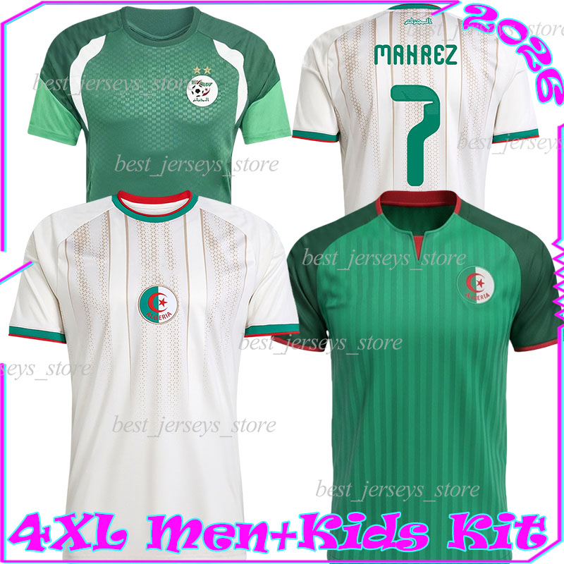 4XL 26/27 Algeria Soccer Jerseys Algerie 2026 World Cup AMOURA BOUNEDJAH AOUAR MAHREZ MANDI HADJAM ZERROUKI CHAIBI ZORGANE BENNACER BENSEBAINI men kids kit set socks