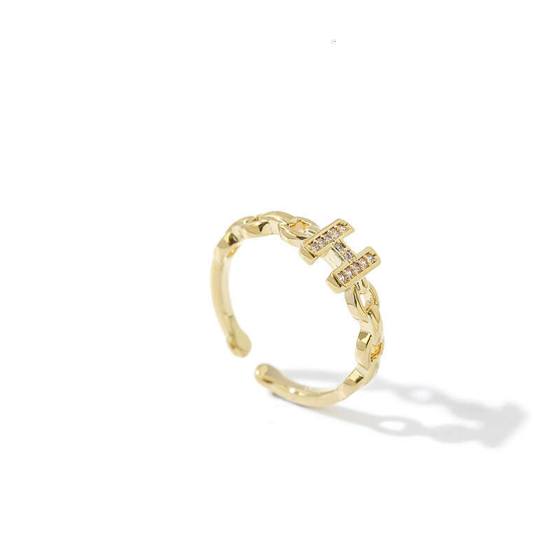 Minimalist Letter Index Finger Light Luxury and Exquisite Couple Women's Adjustable Open Personalized Fashion Design Tail Ring